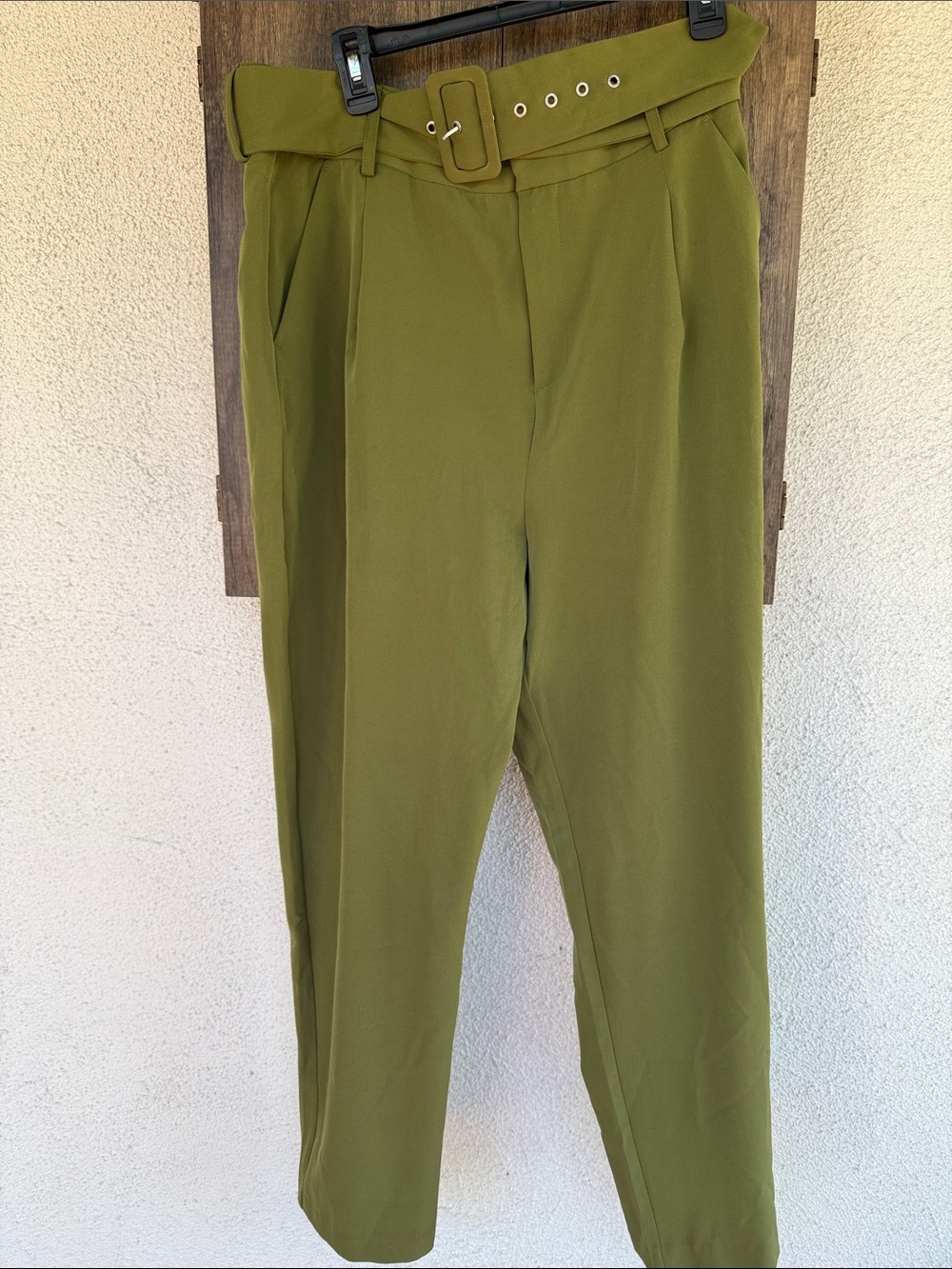 Jason Wu Olive Belted Cropped Trousers